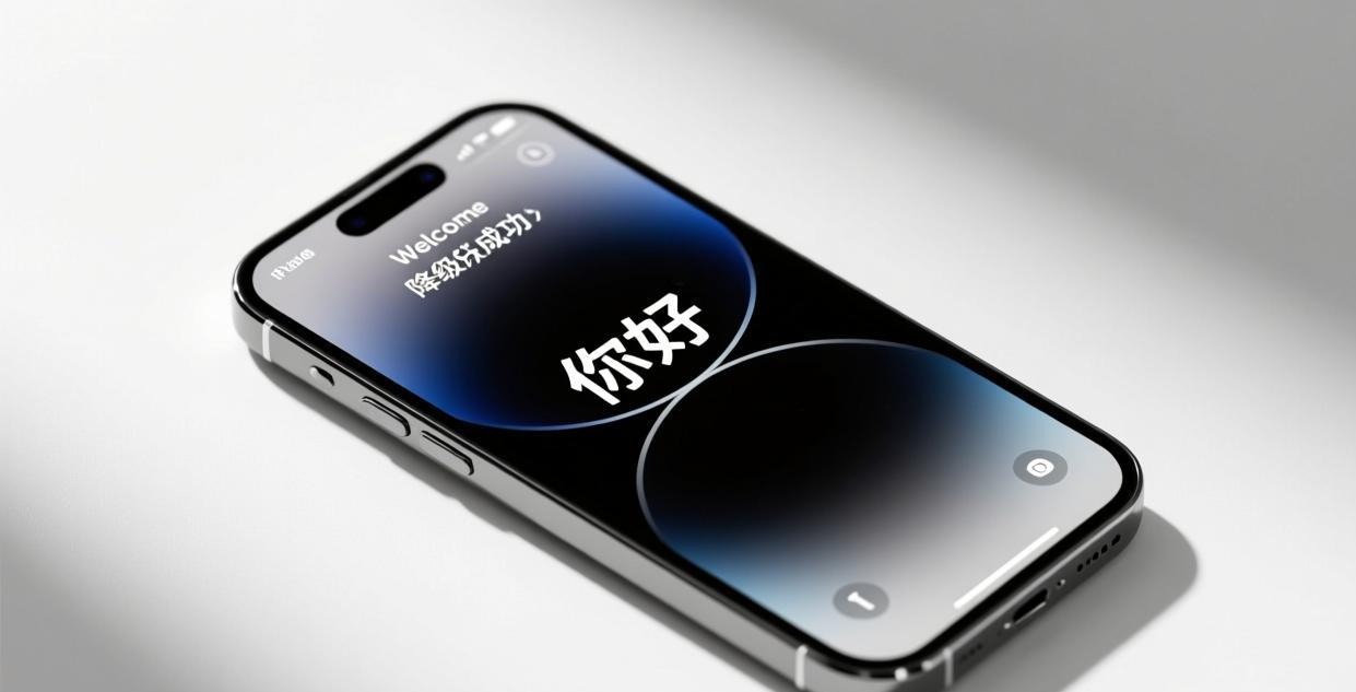 iPhone降级成功显示你好界面