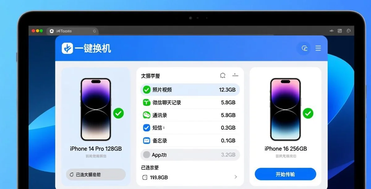 i4Tools换机数据选择界面
